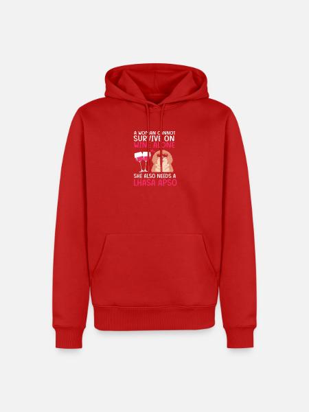 Lhasa Apso - Männer Premium Bio Hoodie - Rot