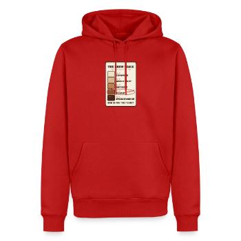 Die Brühwaage: Wie nehmen Sie Ihren Tee? - Männer Premium Bio Hoodie - Rot - Vorne - Nico (187cm)
