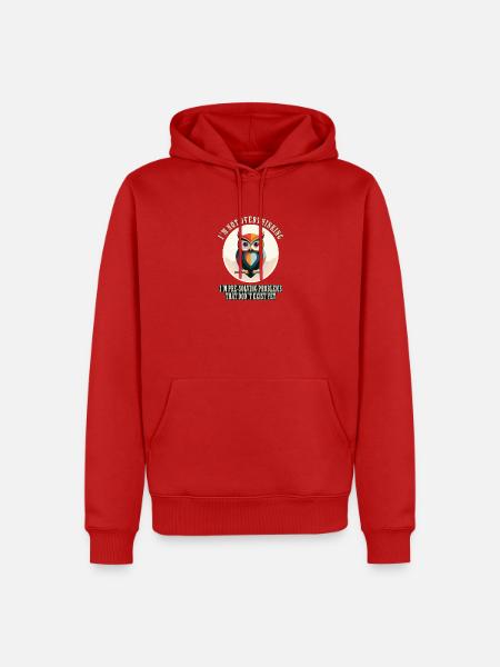 I’m Not Overthinking – Eule - Männer Premium Bio Hoodie - Rot