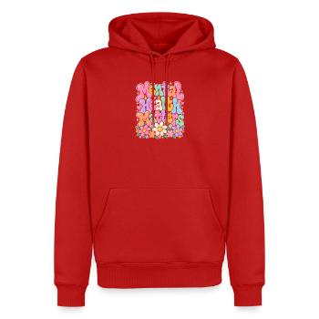 Mentale Gesundheit Blütenzauber - Männer Premium Bio Hoodie - Rot - Vorne - Nico (187cm)