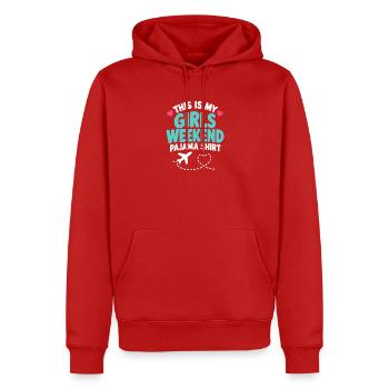 Mädchen-Wochenend-Pyjama-Hemd-Reiseflugzeug - Männer Premium Bio Hoodie - Rot - Vorne - Nico (187cm)