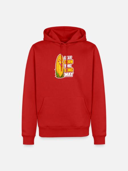 Mais Langweg Lächeln Sticker - Männer Premium Bio Hoodie - Rot