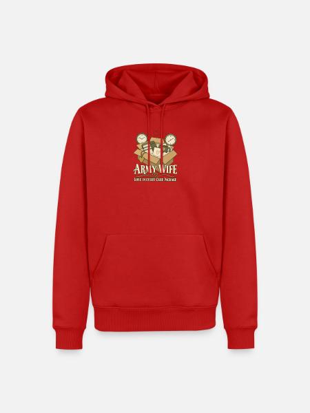 Armee Ehefrau Militär Ehefrau Einsatz - Männer Premium Bio Hoodie - Rot