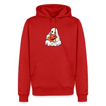 Kuschelige Geisterkürbis Halloween - Männer Premium Bio Hoodie - Rot - Vorne - Nico (187cm)