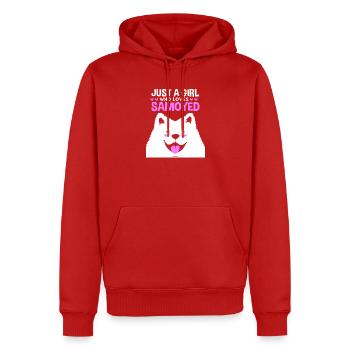 Samojede Hund Samoyed - Männer Premium Bio Hoodie - Rot - Vorne - Nico (187cm)