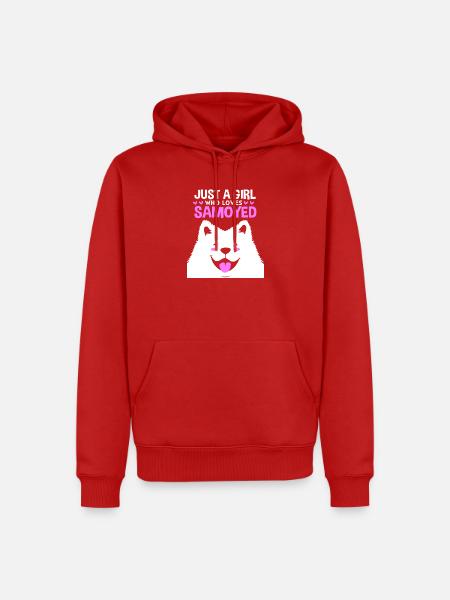 Samojede Hund Samoyed - Männer Premium Bio Hoodie - Rot