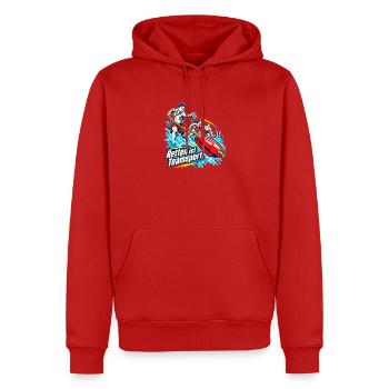 Rettungsschwimmer Wasserrettung Lifeguard Team - Männer Premium Bio Hoodie - Rot - Vorne - Nico (187cm)