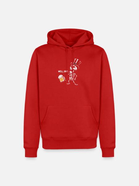 Well Shit Skeleton Lost Beer Halloween - Männer Premium Bio Hoodie - Rot