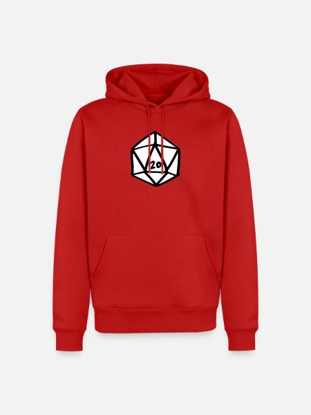 D20-Glyphe - Männer Premium Bio Hoodie - Rot