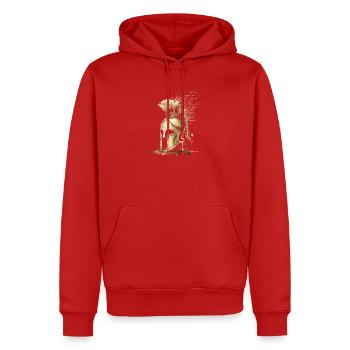 Korinthischer Helm Tintenkunst Altgriechischer Krieger - Männer Premium Bio Hoodie - Rot - Vorne - Nico (187cm)