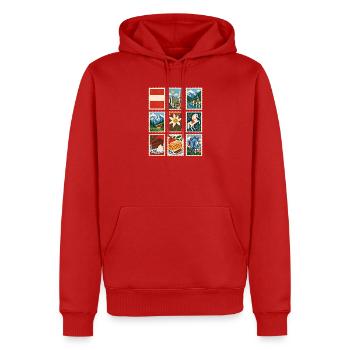 Österreich Briefmarken - Männer Premium Bio Hoodie - Rot - Vorne - Nico (187cm)