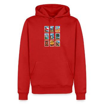 Chile Briefmarken - Männer Premium Bio Hoodie - Rot - Vorne - Nico (187cm)