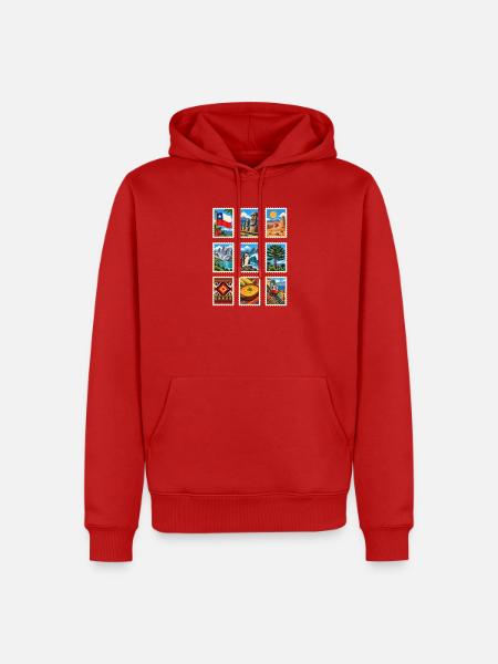 Chile Briefmarken - Männer Premium Bio Hoodie - Rot