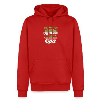 Opa Enkel Sprüche die wichtigsten nennen mich Opa - Männer Premium Bio Hoodie - Rot - Vorne - Nico (187cm)