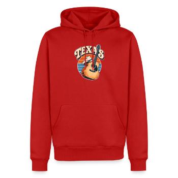 Texas Retro Gitarre & Cowboy Hut - Männer Premium Bio Hoodie - Rot - Vorne - Nico (187cm)