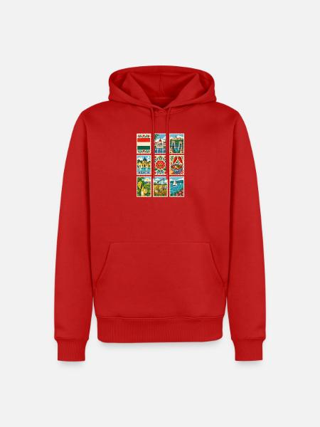 Ungarn Briefmarken - Männer Premium Bio Hoodie - Rot