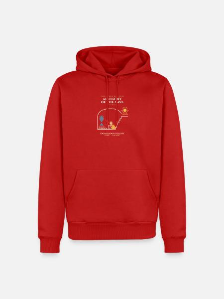 Höhlenallegorie: Licht erscheint - Männer Premium Bio Hoodie - Rot