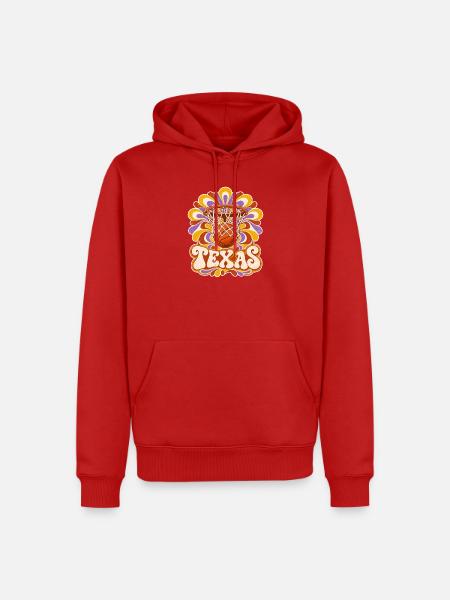 Texas Basketball Psychedelischer Stil - Männer Premium Bio Hoodie - Rot
