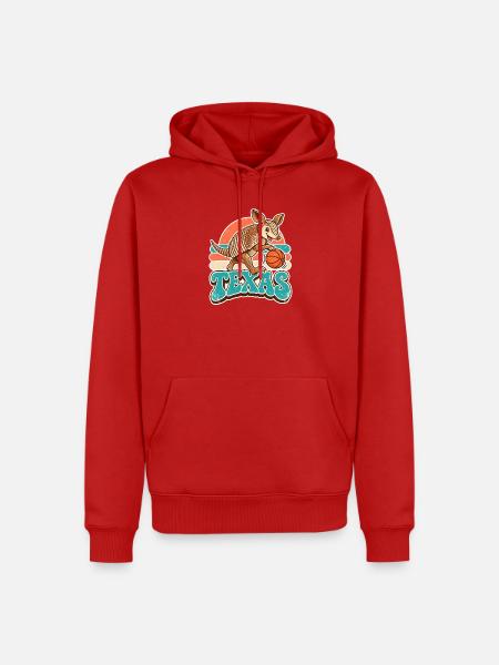 Texas Armadillo mit Basketball - Männer Premium Bio Hoodie - Rot
