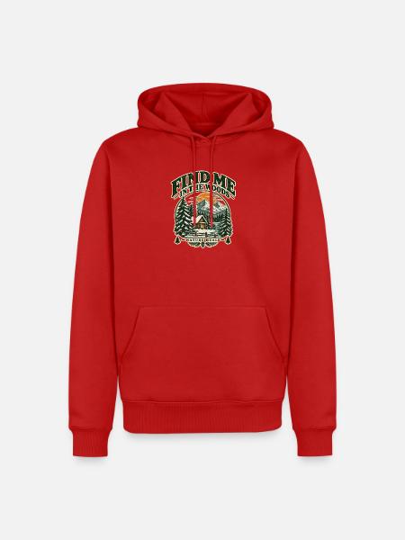 Finde mich im Wald - Männer Premium Bio Hoodie - Rot
