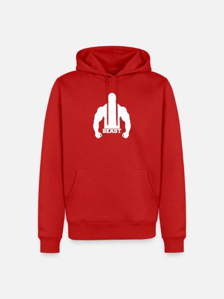 Beast Kraftsilhouette Druck - Männer Premium Bio Hoodie - Rot
