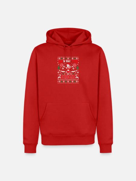 Oh What Fun Cheer Silhouette - Männer Premium Bio Hoodie - Rot