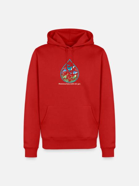 Meeresschutz Ozeanfreund Meerestiere - Männer Premium Bio Hoodie - Rot