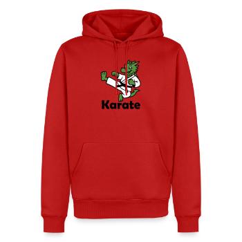 Karate Drache - Männer Premium Bio Hoodie - Rot - Vorne - Nico (187cm)