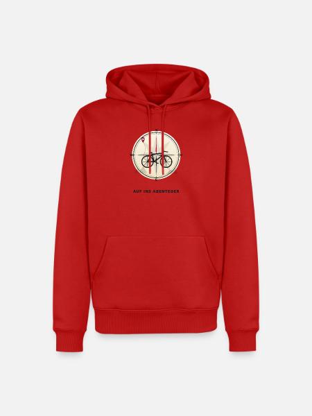 fahrrad_kompass_bikepacking - Männer Premium Bio Hoodie - Rot
