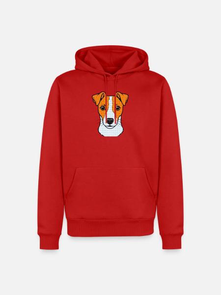 Jacky Hund - Männer Premium Bio Hoodie - Rot
