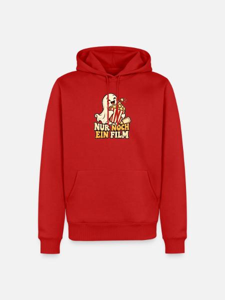 Popcorngeist beim Filmabend - Männer Premium Bio Hoodie - Rot
