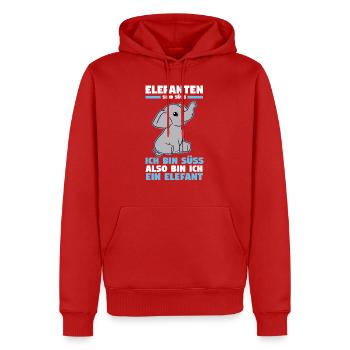 Dickhäuter Rüsseltier Elefant - Männer Premium Bio Hoodie - Rot - Vorne - Nico (187cm)