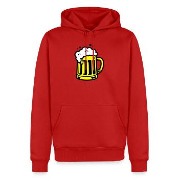 Icône de chope de bière - Sweat à capuche Premium bio Homme - rouge - Devant - Nico (187cm)