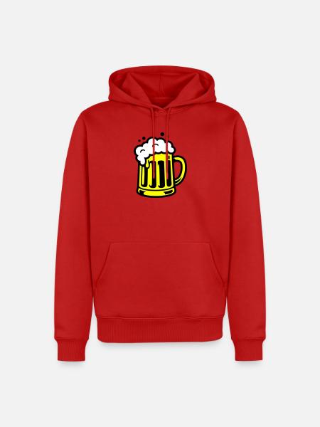 Bier Bierkrug Symbol - Männer Premium Bio Hoodie - Rot
