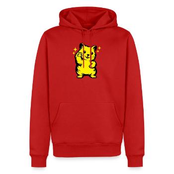 Dessin animé de hamster - Sweat à capuche Premium bio Homme - rouge - Devant - Nico (187cm)