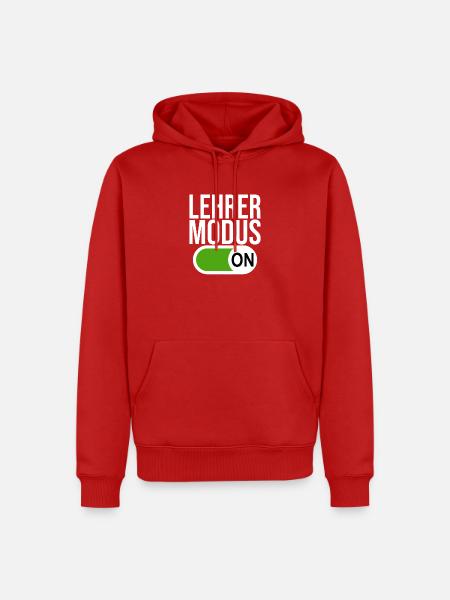 Lehrer Modus (weiß) - Männer Premium Bio Hoodie - Rot