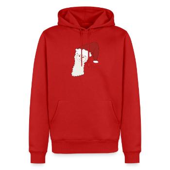 Weihnachtsalpaka - Männer Premium Bio Hoodie - Rot - Vorne - Nico (187cm)