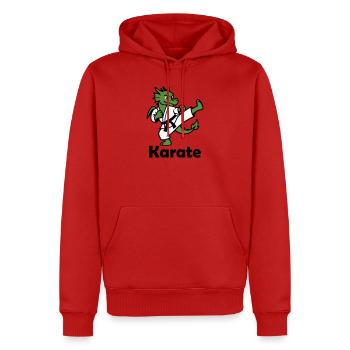 Karate Drache - Männer Premium Bio Hoodie - Rot - Vorne - Nico (187cm)