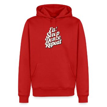 Texte de répétition de SleepDance de motivation - Sweat à capuche Premium bio Homme - rouge - Devant - Nico (187cm)