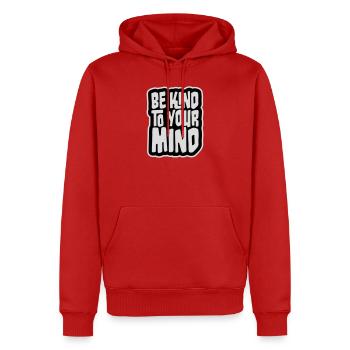 Be Kind To Your Mind Lustig Psychisch Gesund Logo - Männer Premium Bio Hoodie - Rot - Vorne - Nico (187cm)