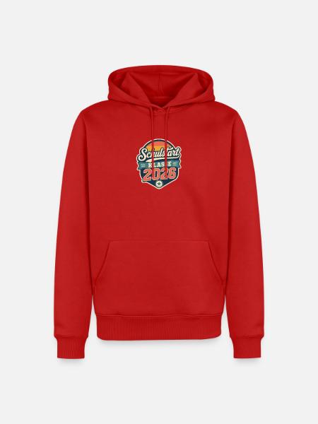 Schulstart Klasse 2026 Badge - Männer Premium Bio Hoodie - Rot