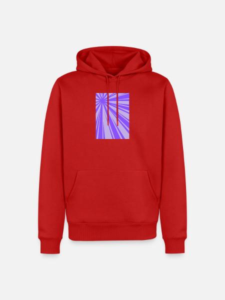 Violette Pulsationsgrafik - Männer Premium Bio Hoodie - Rot