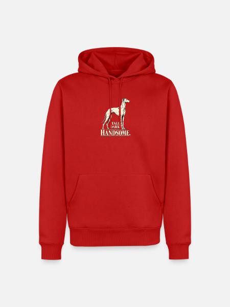 Großes dunkles, gutaussehendes Windhundhemd - Männer Premium Bio Hoodie - Rot