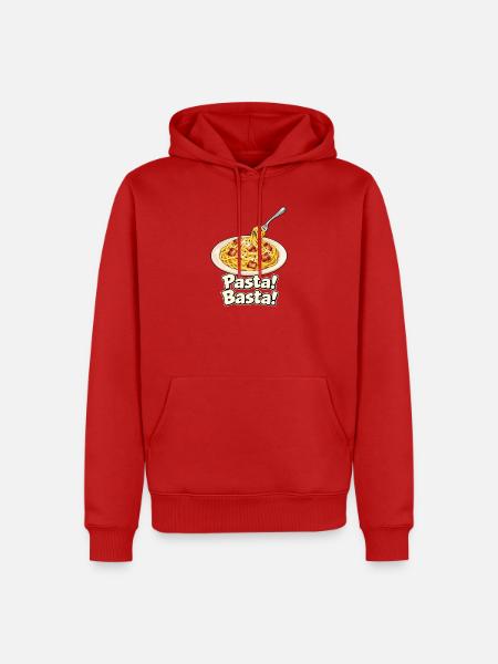 Pasta! Basta! - Männer Premium Bio Hoodie - Rot