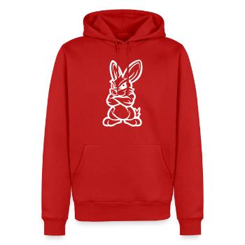 Bunny Comic - Men’s Premium Organic Hoodie - red - Front - Nico (187cm)