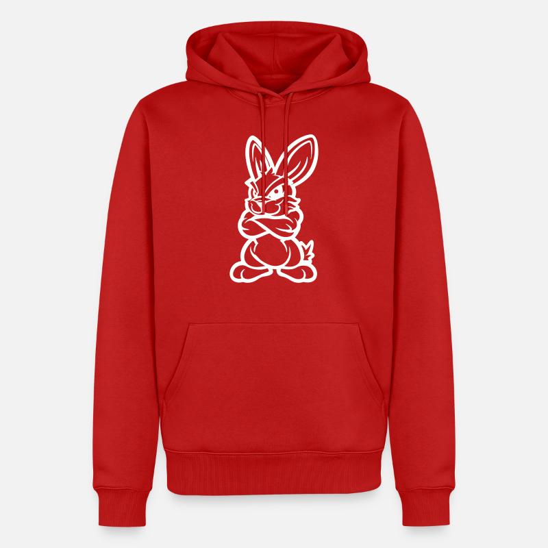 hase comic - Männer Premium Bio Hoodie - Rot