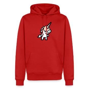 Eishorn - Männer Premium Bio Hoodie - Rot - Vorne - Nico (187cm)