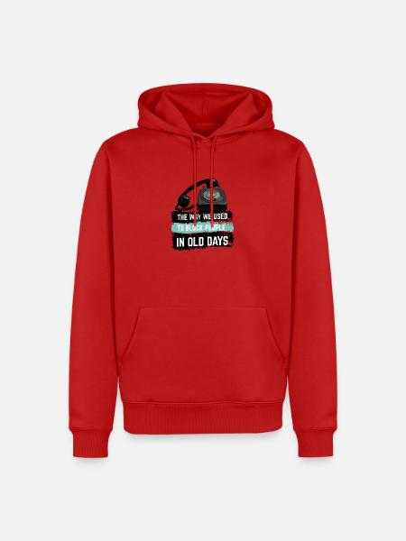 So haben wir früher Leute blockiert - Männer Premium Bio Hoodie - Rot
