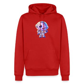 Kuscheliger Astronaut im All - Männer Premium Bio Hoodie - Rot - Vorne - Nico (187cm)