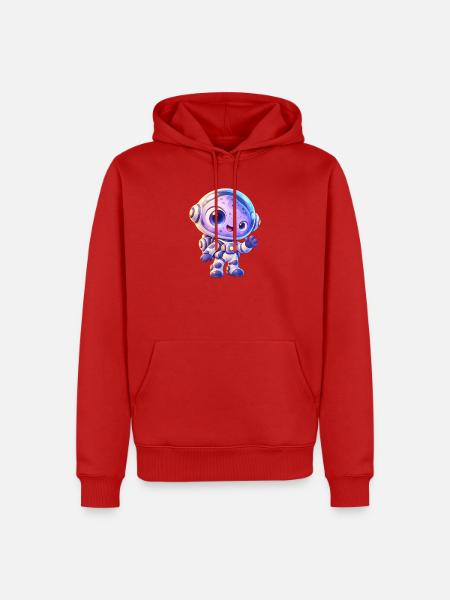 Kuscheliger Astronaut im All - Männer Premium Bio Hoodie - Rot